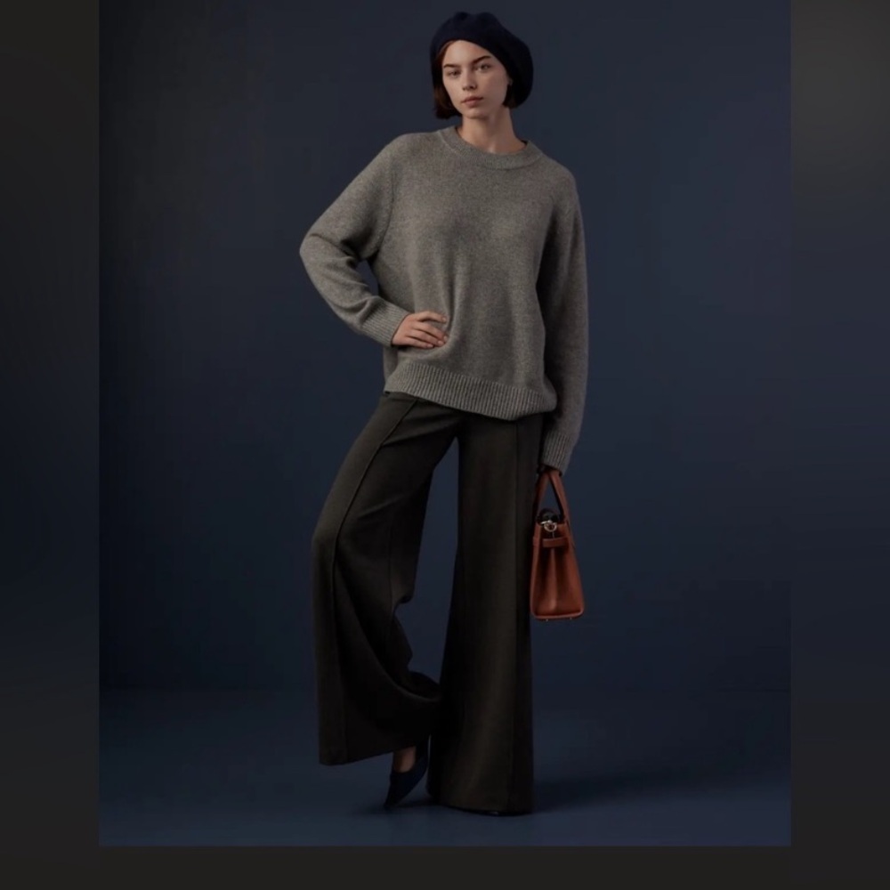 Ultra-Stretch Ponte Super Wide Leg Pants - Picture 2 of 15